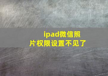 ipad微信照片权限设置不见了