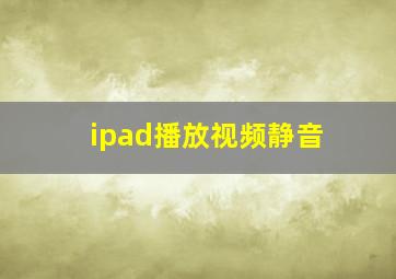 ipad播放视频静音