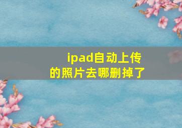 ipad自动上传的照片去哪删掉了