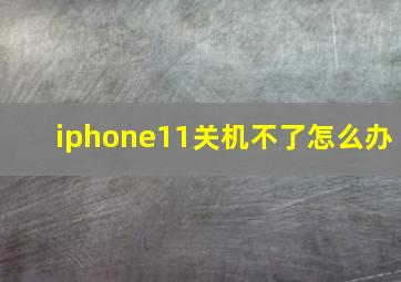 iphone11关机不了怎么办