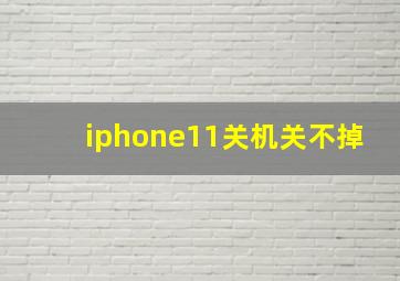 iphone11关机关不掉