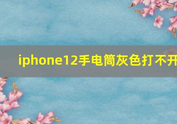 iphone12手电筒灰色打不开