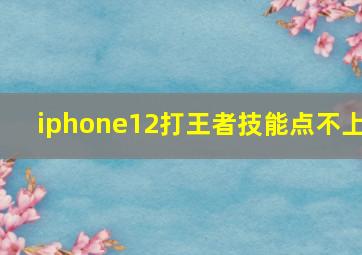 iphone12打王者技能点不上