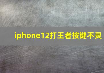 iphone12打王者按键不灵