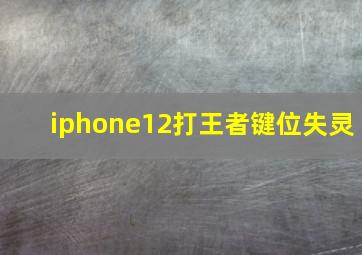 iphone12打王者键位失灵