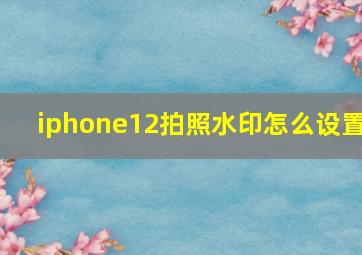 iphone12拍照水印怎么设置