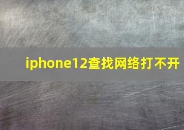 iphone12查找网络打不开