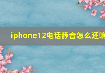 iphone12电话静音怎么还响