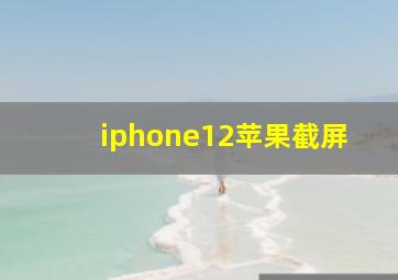 iphone12苹果截屏