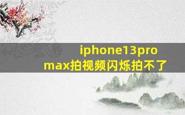 iphone13promax拍视频闪烁拍不了