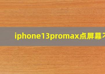 iphone13promax点屏幕不亮