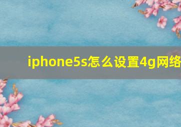 iphone5s怎么设置4g网络