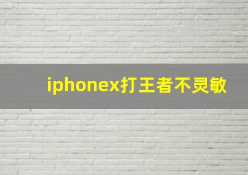 iphonex打王者不灵敏