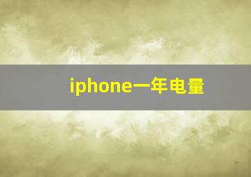 iphone一年电量