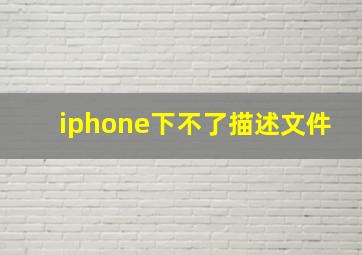 iphone下不了描述文件