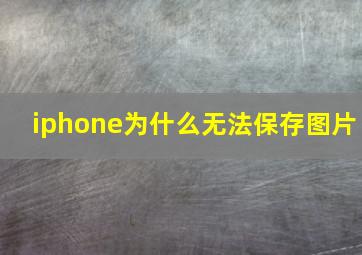 iphone为什么无法保存图片