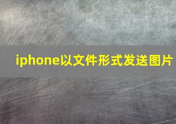 iphone以文件形式发送图片