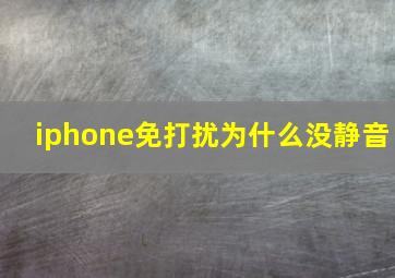 iphone免打扰为什么没静音