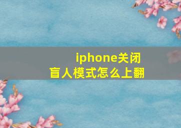 iphone关闭盲人模式怎么上翻