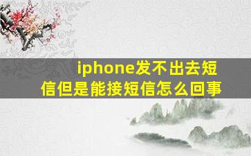 iphone发不出去短信但是能接短信怎么回事