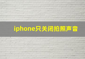 iphone只关闭拍照声音