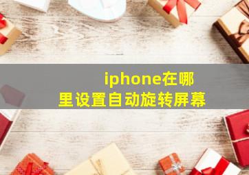 iphone在哪里设置自动旋转屏幕