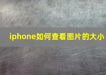 iphone如何查看图片的大小