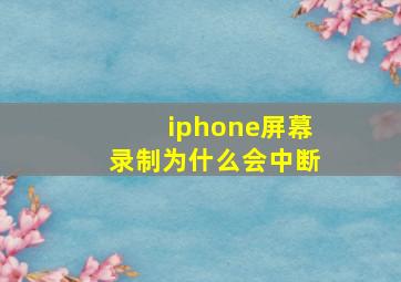 iphone屏幕录制为什么会中断