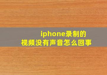 iphone录制的视频没有声音怎么回事