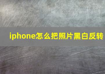 iphone怎么把照片黑白反转