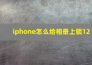 iphone怎么给相册上锁12