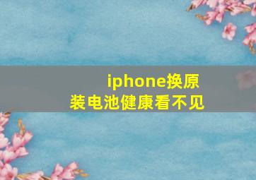 iphone换原装电池健康看不见