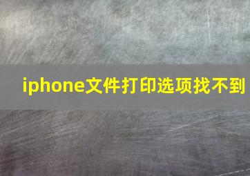 iphone文件打印选项找不到