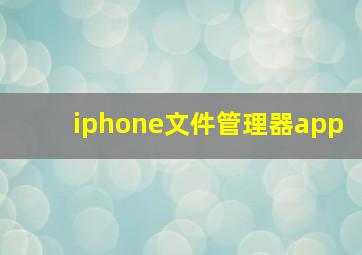 iphone文件管理器app