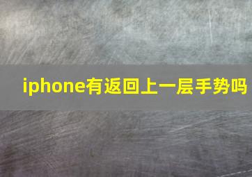 iphone有返回上一层手势吗