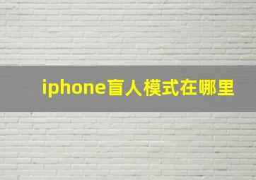 iphone盲人模式在哪里