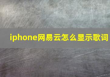 iphone网易云怎么显示歌词