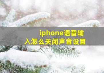 iphone语音输入怎么关闭声音设置