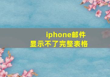 iphone邮件显示不了完整表格