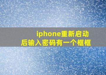 iphone重新启动后输入密码有一个框框