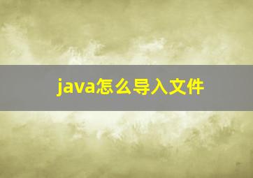 java怎么导入文件