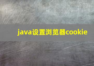 java设置浏览器cookie