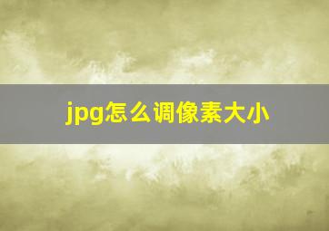 jpg怎么调像素大小