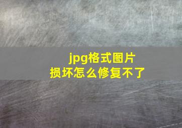 jpg格式图片损坏怎么修复不了