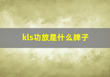 kls功放是什么牌子