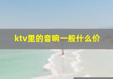 ktv里的音响一般什么价