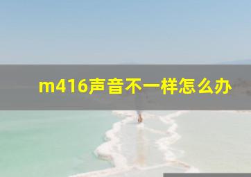 m416声音不一样怎么办