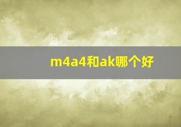 m4a4和ak哪个好