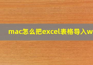 mac怎么把excel表格导入word