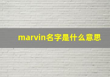 marvin名字是什么意思